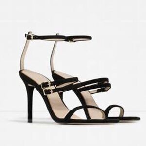 Zara Elegant Black Strappy Heels